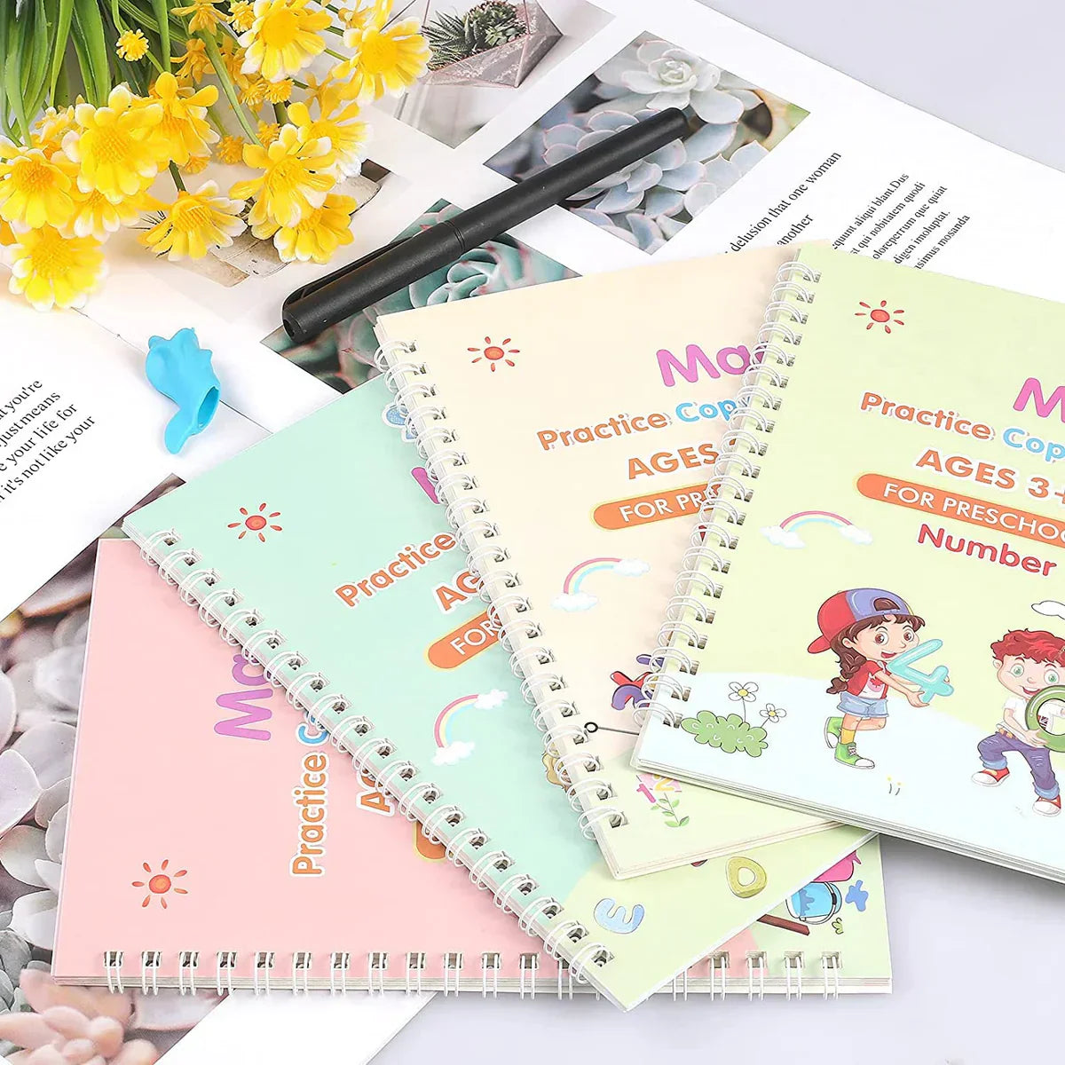 EduGlow™ Magic Practice Copybook Set (4 Books)
